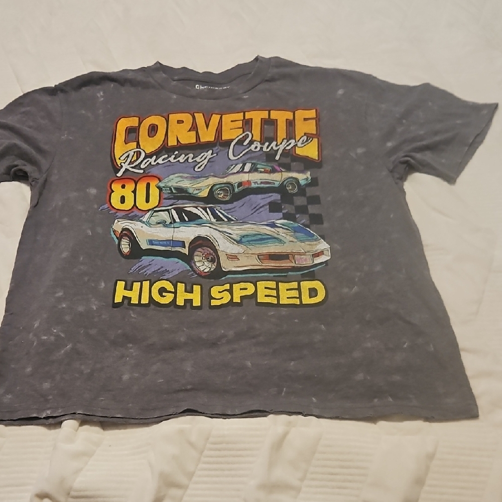 Corvette Racing Coupe 'High Speed' Kids Graphic Tee - Gray